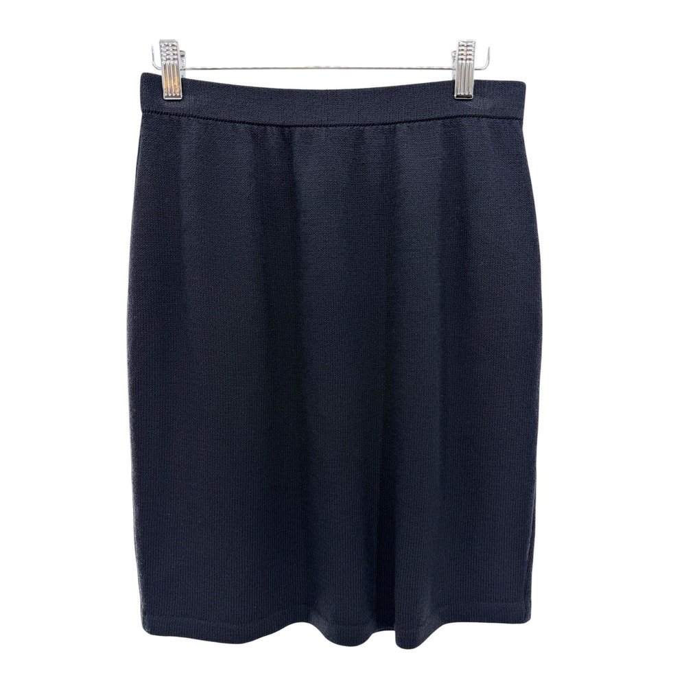 St. John Collection Black Santana Knit Wool Blend Pencil Skirt Size 6